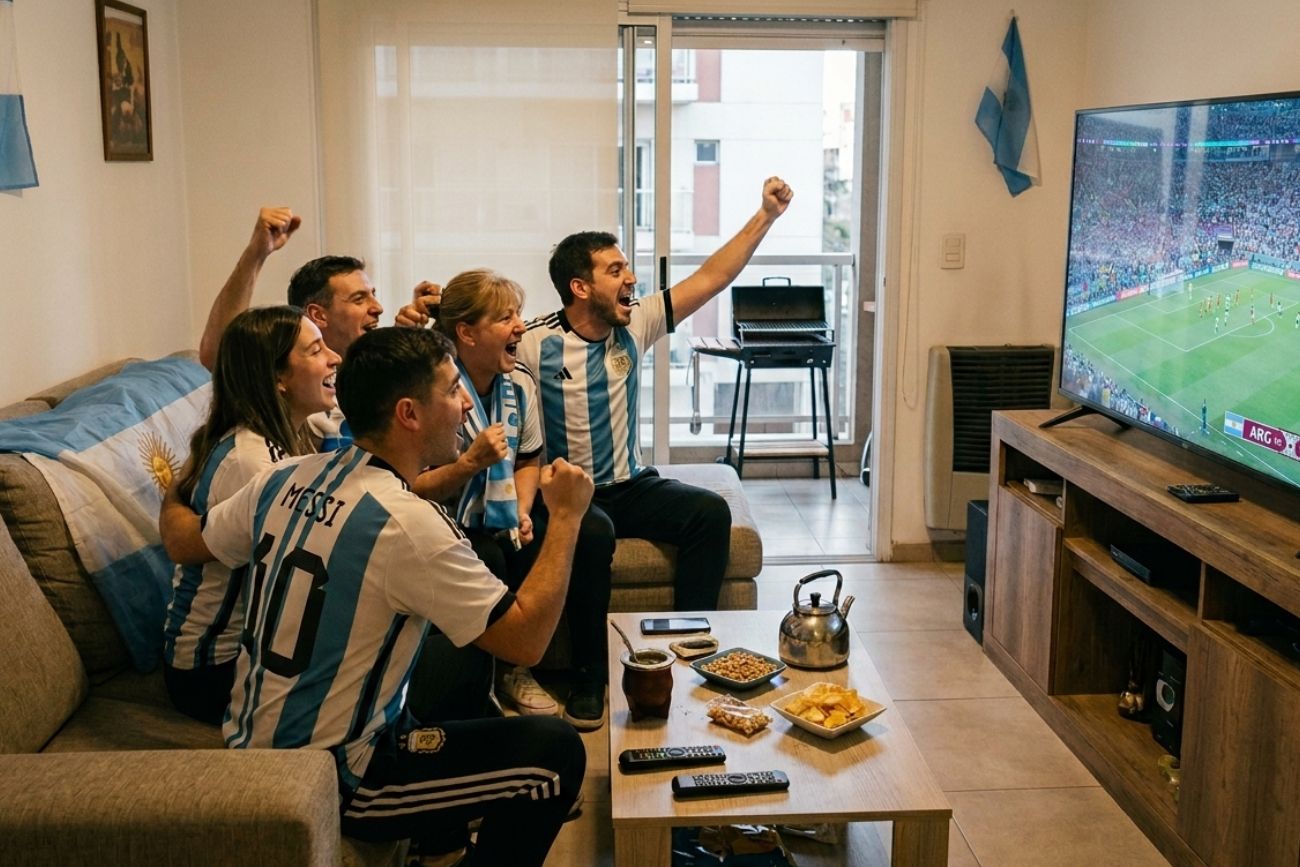 Los televisores de gran formato y tecnología 4K son la opción más buscada para no perderse ningún detalle del juego.