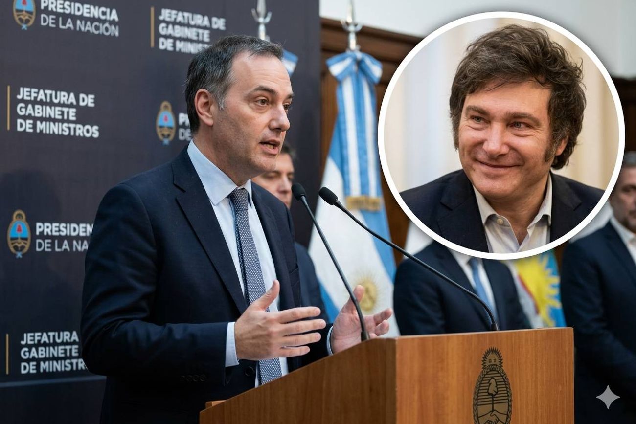 Sigue el apoyo de Javier Milei a su jefe de Gabinete, Manuel Adorni, a pesar de las irregularidades que todavía no logra explicar. 
