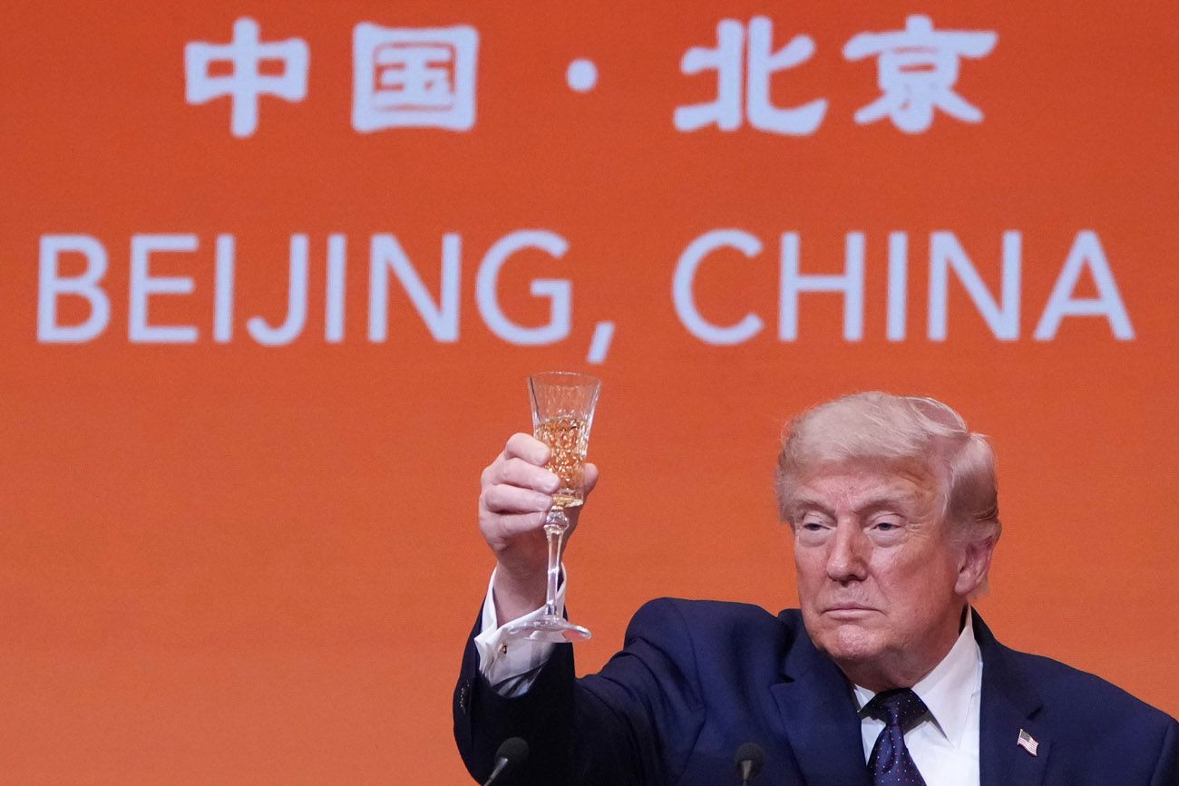 El presidente de Estados Unidos, Donald Trump, viajó a China y fue recibido por Xi Jinping. 