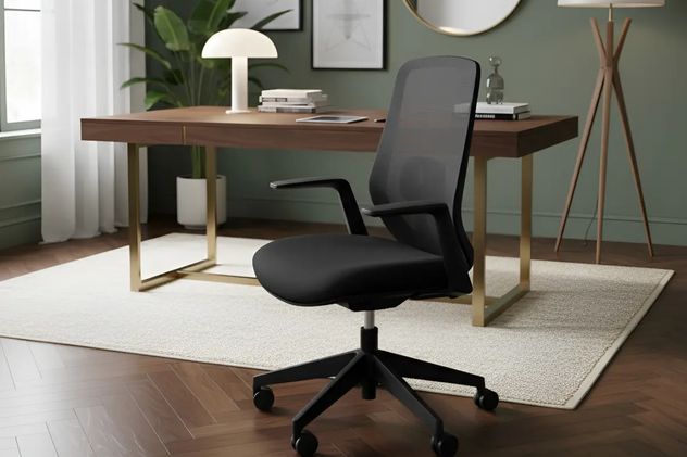 La silla con respaldo de red es vital para mantener una postura correcta durante las jornadas extendidas de trabajo.