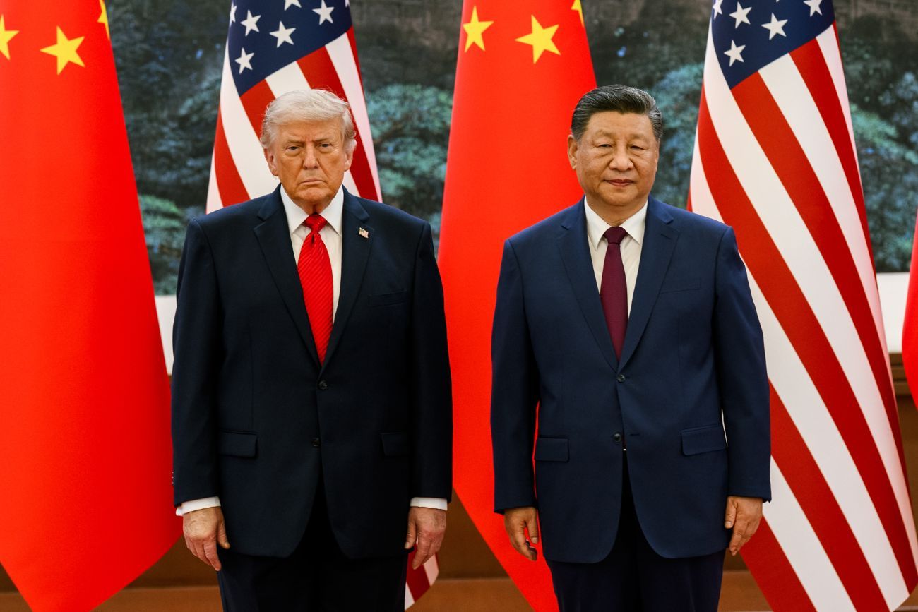 El presidente de Estados Unidos, Donald Trump, junto a su par chino, Xi Jinping, en Beijing. (@WhiteHouse)