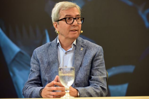 Jhon Boretto, rector de la UNC, en el programa Voz y Voto. (Nicolás Bravo / La Voz)