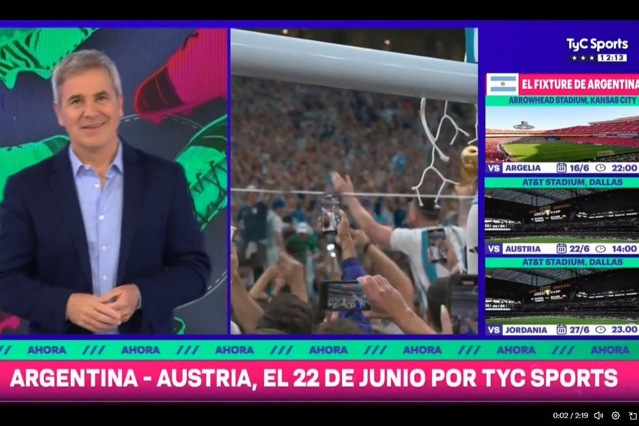 TyC Sports transmitirá el Mundial.