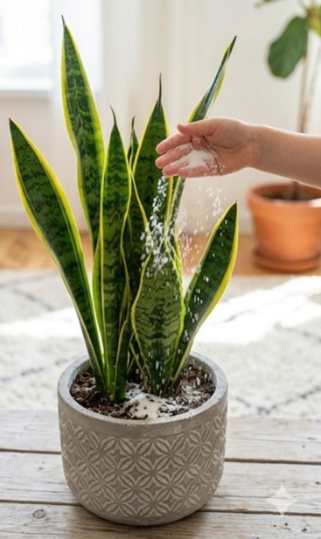 Qué pasa si le agregás azúcar a una planta lengua de suegra.