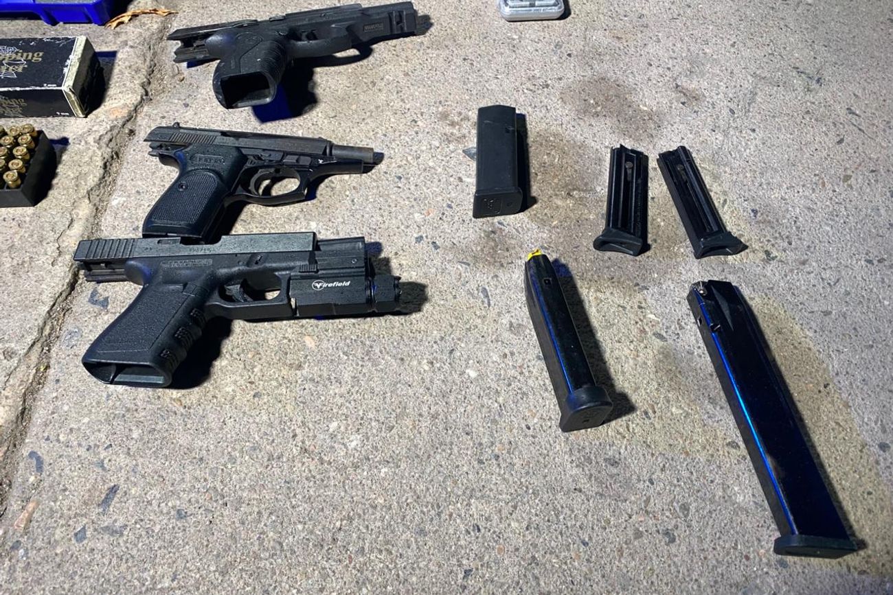 Armas decomisadas por la Policía. 