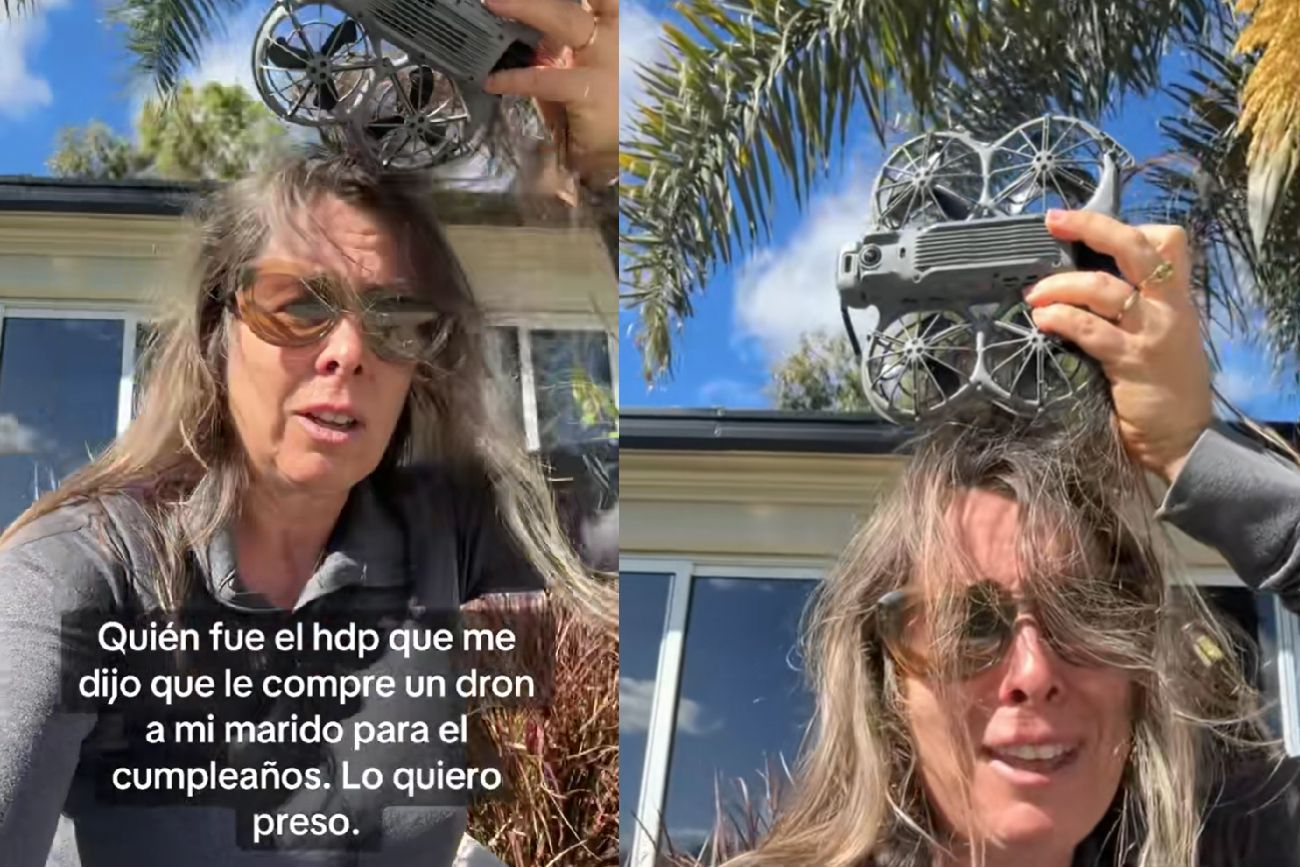 Le regaló un dron a su marido para el cumpleaños y terminó todo mal