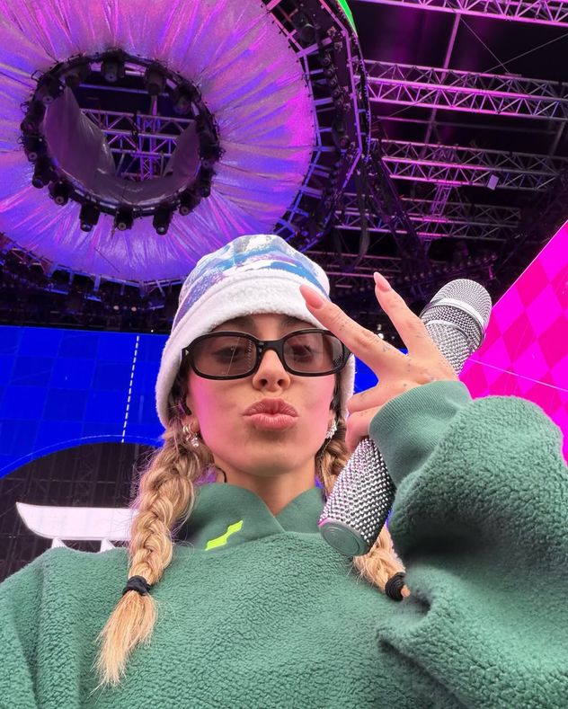 Tini Stoessel en la prueba de sonido en Salta