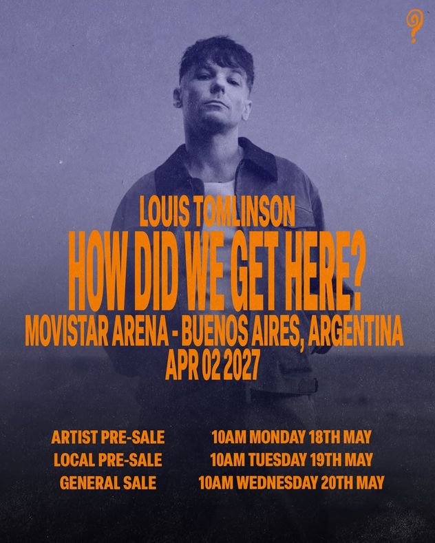 Louis Tomlinson anunció un show en Movistar Arena.