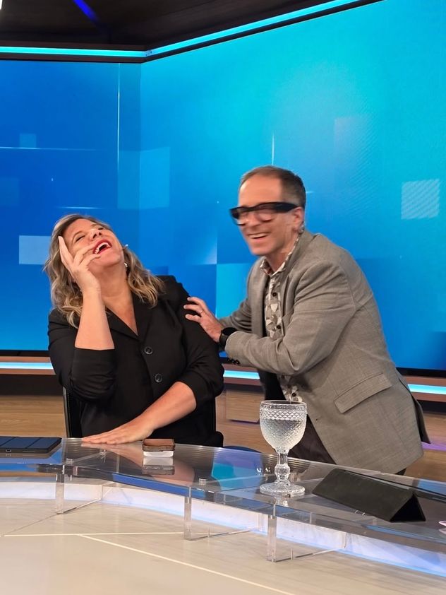 Dominique Metzger con su colega Federico Wiemeyer en el Trece
