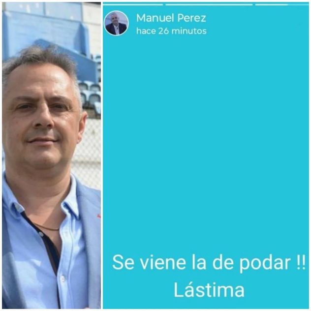 Estado de Whatsapp del presidente de Racing.