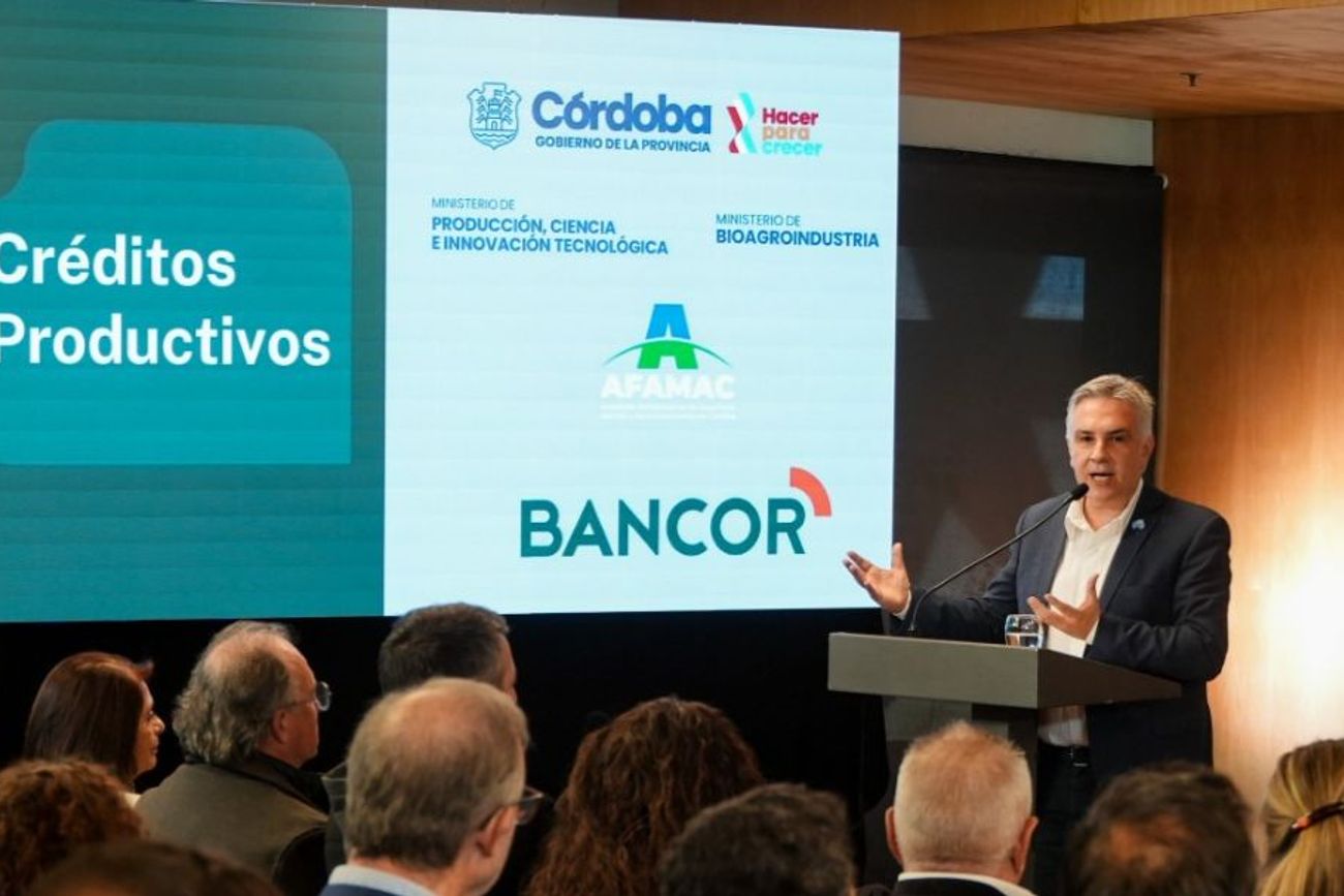ASISTENCIA. El gobernador Martín Llaryora anunció financiamiento para el sector agroindustrial.