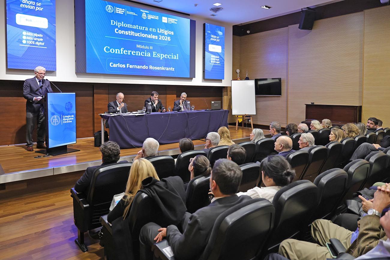 La presencia de Rosenkrantz en Córdoba representó una oportunidad de enorme valor académico e institucional para seguir fortaleciendo una abogacía crítica, preparada y comprometida con el Estado de Derecho. 