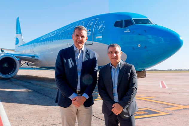 Paco Manríquez, CEO de Banco Supervielle, junto a Fabián Lombardo, CEO de Aerolíneas Argentinas.