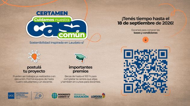 Convocatoria. La Universidad Católica de Córdoba lanza certamen ambiental con becas de hasta el 100%.