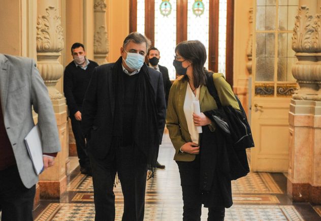 Mario Negri y Brenda Austin, en la Cámara de Diputados en 2021.