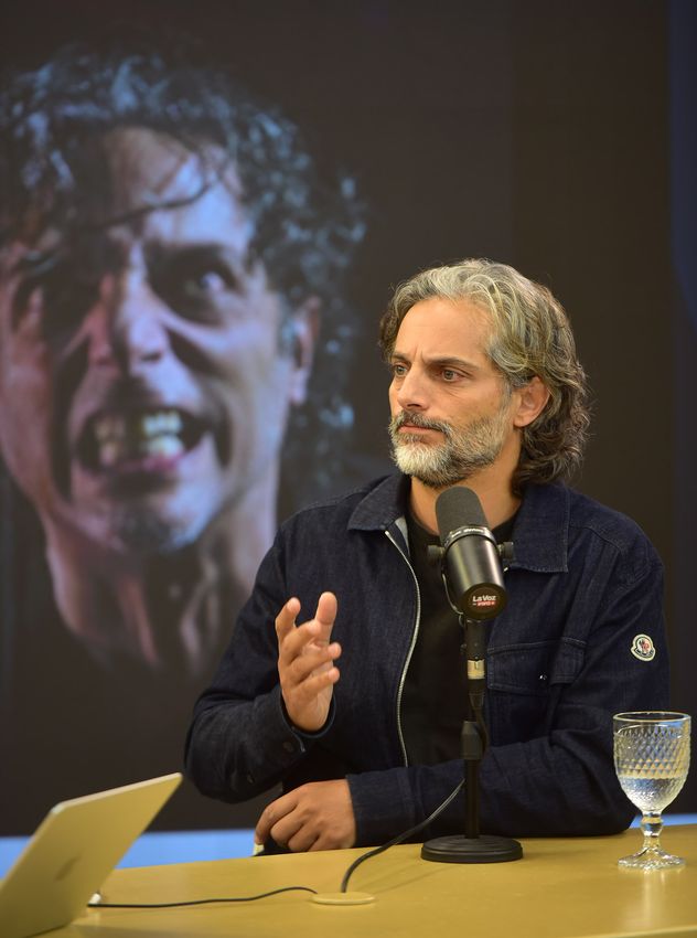 Joaquín Furriel, actor, en el streaming de La Voz en Vivo.  