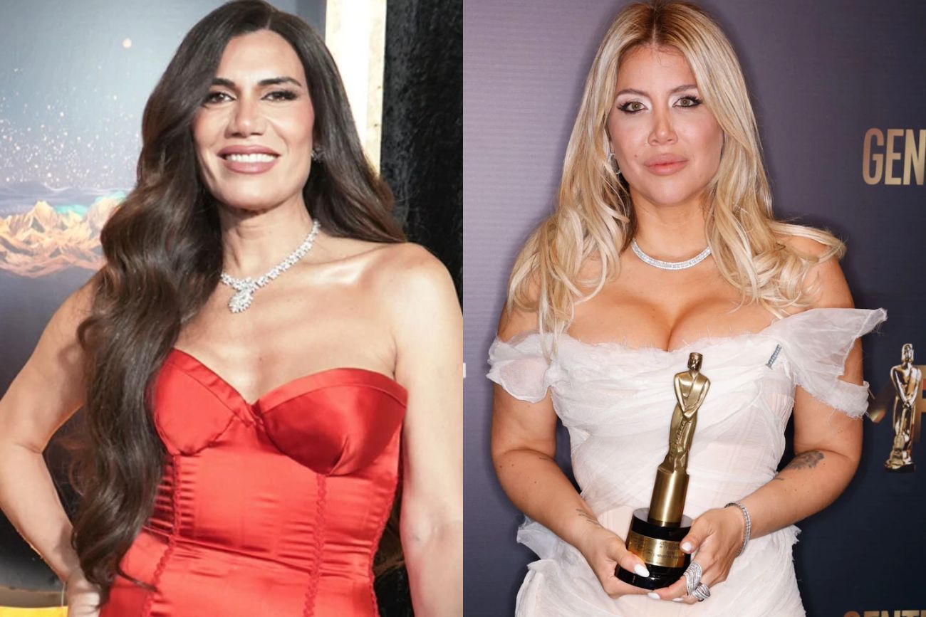 Flor de la V y Wanda Nara en los premios Martín Fierro 2026.