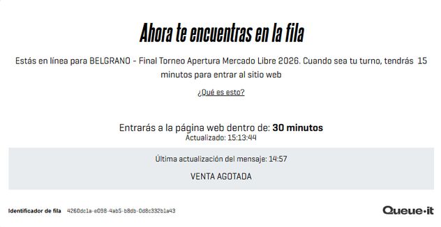 Entradas agotadas para la final.