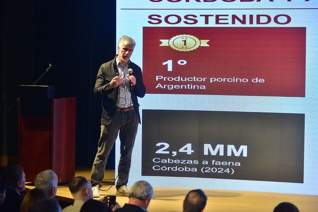 COYUNTURA Y AGRO. “Venimos de muchos años de rentabilidad en el cerdo”, aseguró Mario Aguilar Benítez, durante su exposición en La Voz.