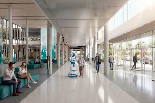 El proyecto contempla infraestructura inteligente aplicada a la gestión integral del hospital, mediante sistemas automatizados e interconectados.