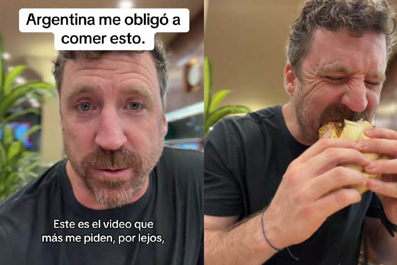 Un estadounidense probó el sándwich de milanesa y su reacción causó furor en TikTok