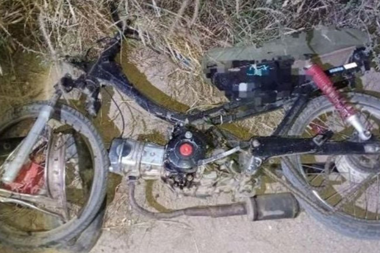 Una de las motos que participó del siniestro.