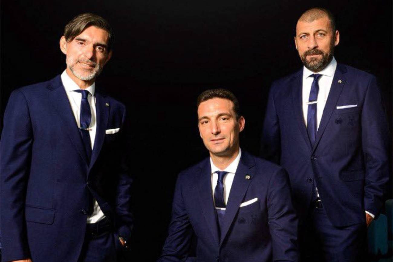 Parte del cuerpo técnico de la selección argentina.