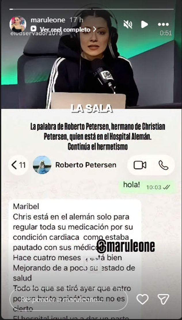 Roberto Petersen aclaró la situación de su hermano. Foto: captura pantalla.