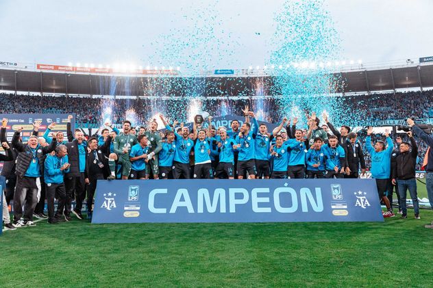 Los festejos de Belgrano al ser campeón del Torneo Apertura al vencer a River.