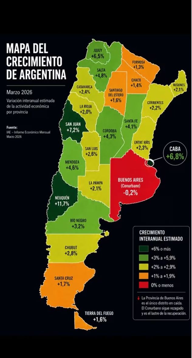 El Mapa de Crecimiento Económico que compartió Milei con errores de cartografía