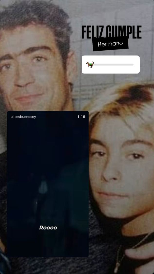 El homenaje de Ulises Bueno en el cumpleaños de su hermano Rodrigo.
