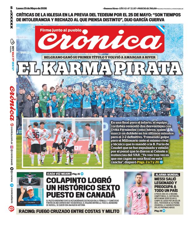 Las tapas de los diarios con Belgrano campeón.