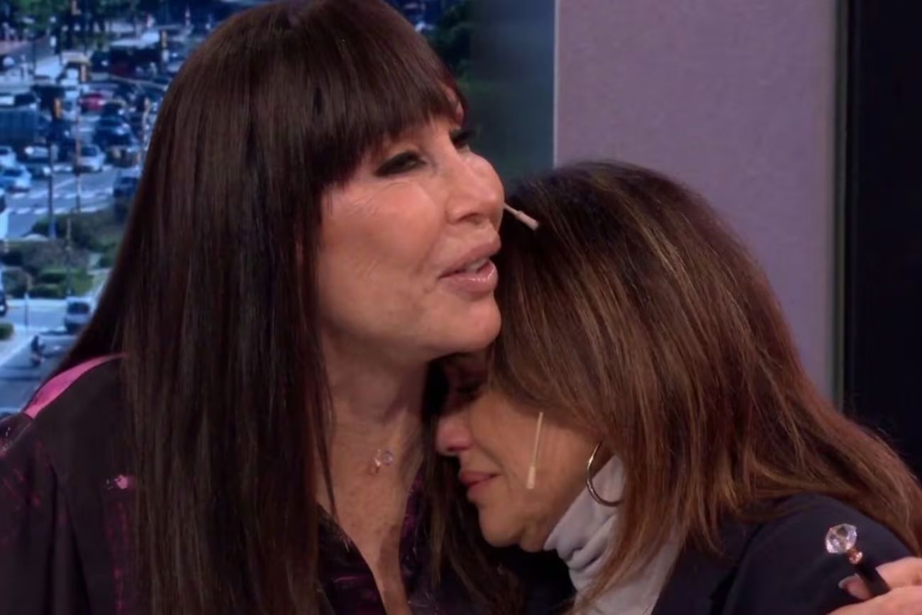 María Fernanda Callejón llorando en el programa de Moria Casán, "La mañana con Moria", en El Trece.