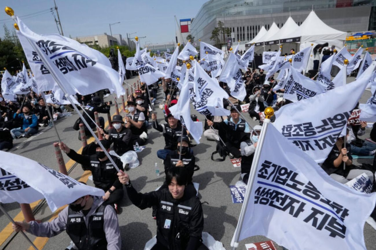 Protesta en Corea del Sur.