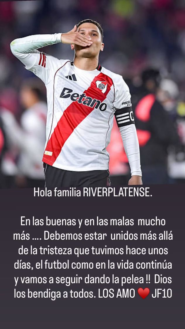 El posteo de Juanfer en River.