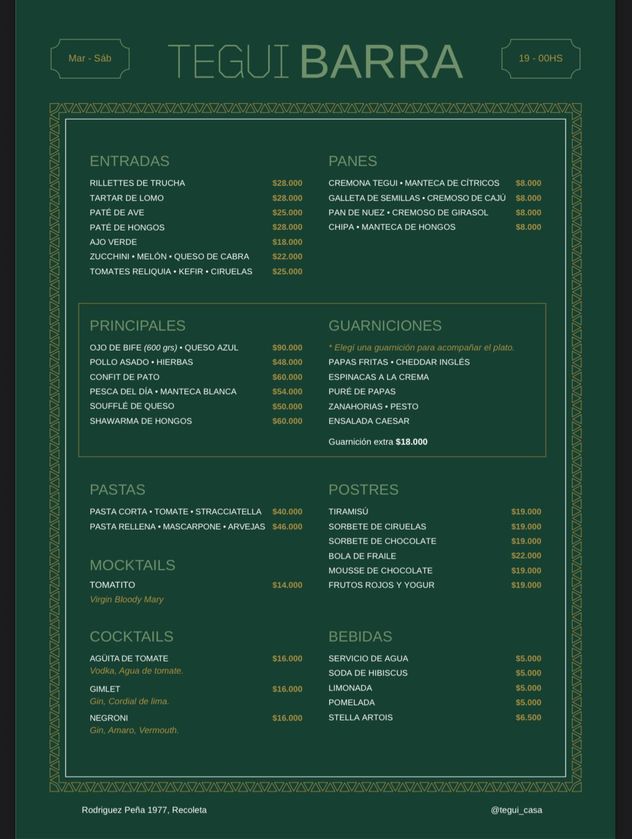 Tegui Barra continúa posicionándose como uno de los restaurantes más exclusivos y comentados de Buenos Aires.