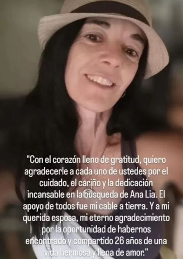 Milton Marques despidió a su esposa con un mensaje lleno de amor y gratitud.