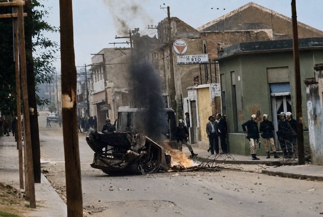 El Cordobazo, la revuelta popular registrada en al capital cordobesa el 29 y 30 de mayo de 1969. Imágenes mejoradas con IA.