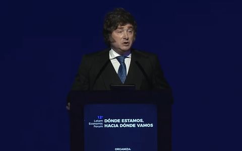 Milei en la 12° edición del Latam Economic Forum. 