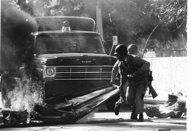 El Cordobazo, la revuelta popular registrada en la capital cordobesa el 29 y el 30 de mayo de 1969. Imágenes mejoradas con IA