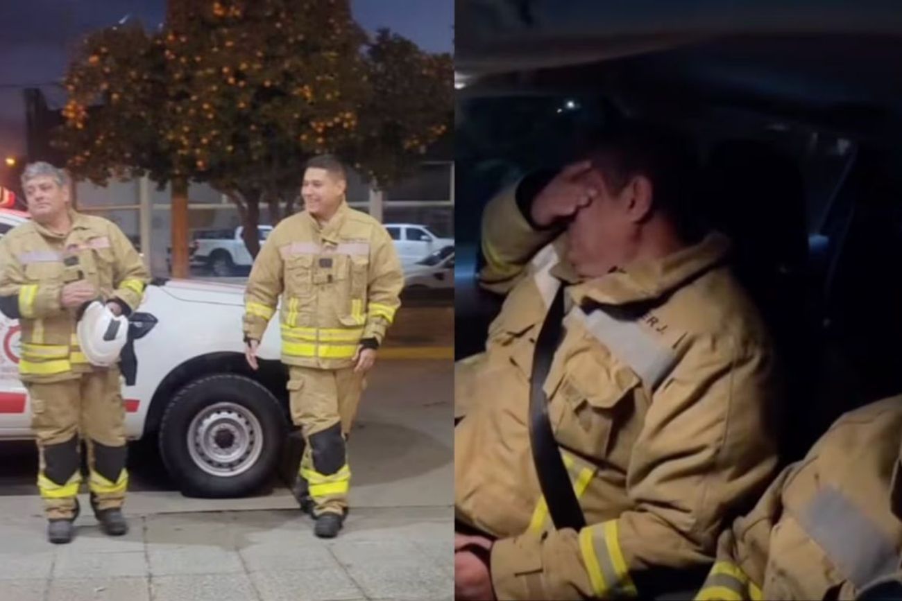 Sus compañeros organizaron un falso operativo y transmitieron un emocionante comunicado por la radio del móvil.