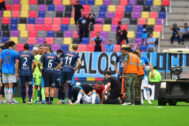 Lucas Zelarayán asustó a todos durante el partido de Belgrano con Gimnasia de Jujuy.