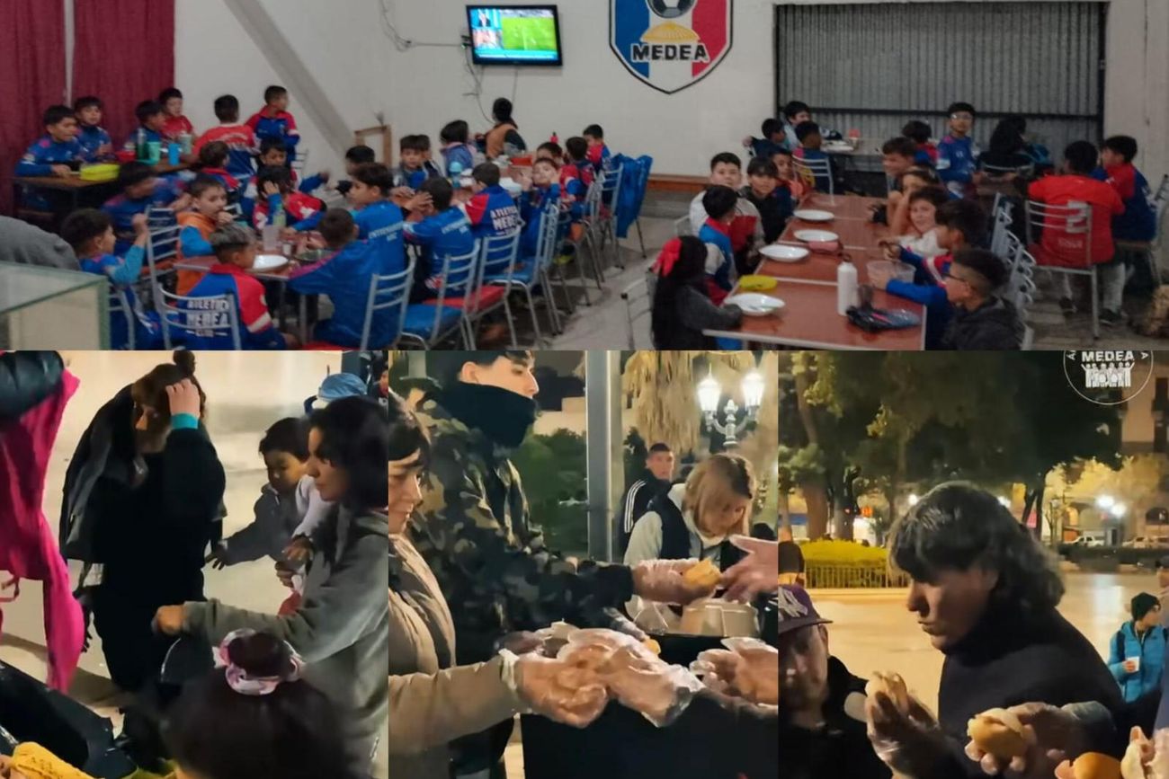 Medea. El club de la Liga Cordobesa de Fútbol brinda meriendas, abrigo y contención a personas en situación de calle todos los jueves.