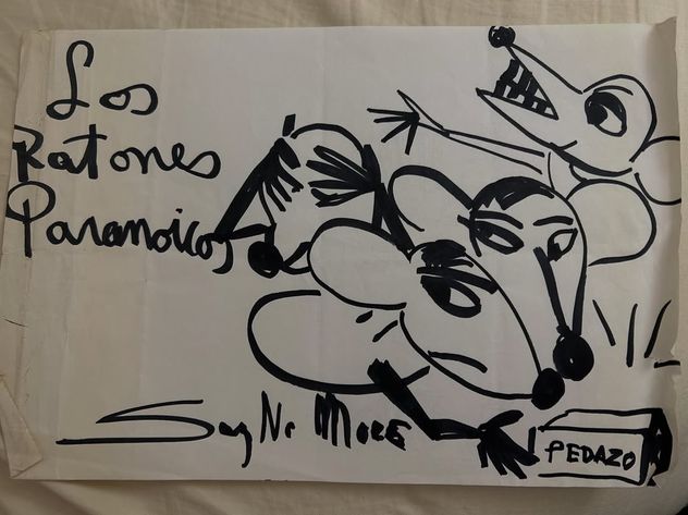 El dibujo de los ratones que Juanse encontró en el baúl de los recuerdos.