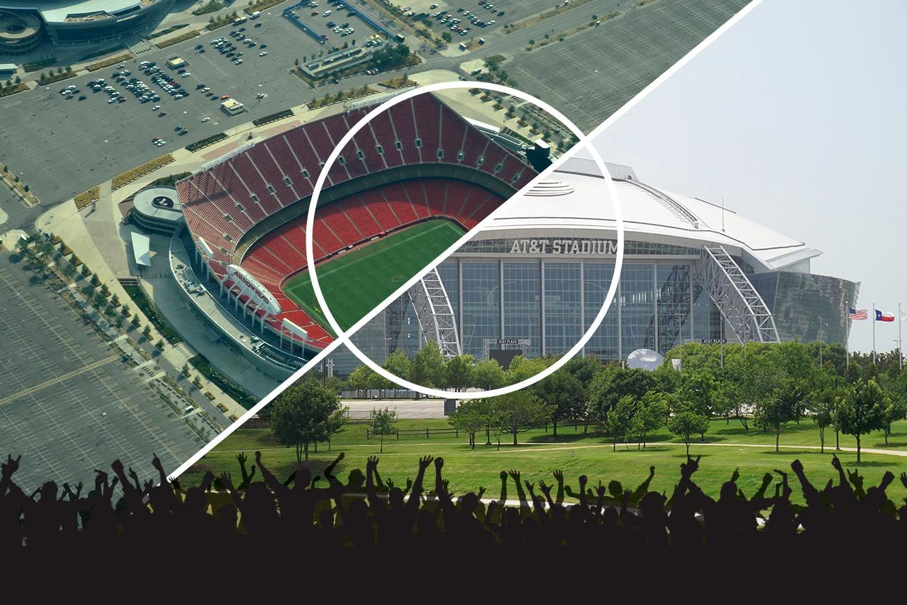 El Arrowhead Stadium (Kansas City) y el AT&T Stadium (Dallas). La
pelota rodará bajo estructuras que albergan multitudes y cuentan
cómo se transformó la ingeniería en el espectáculo del deporte.