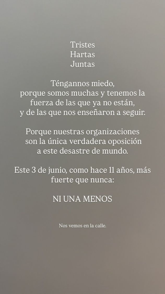 El mensaje de Érica Rivas.