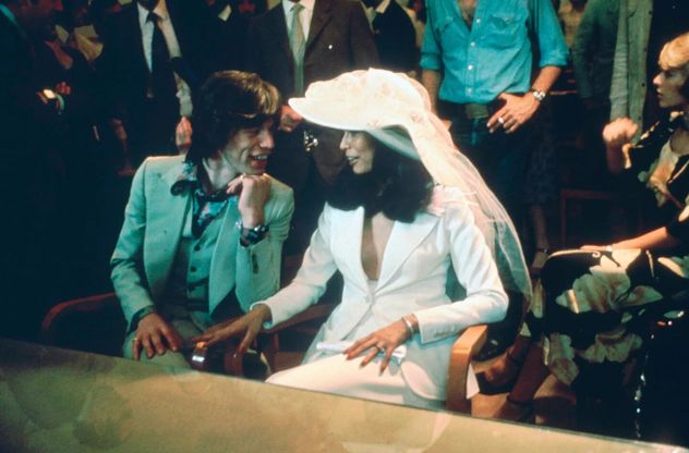El traje que Bianca Jagger usó en su boda con Mick Jagger en 1971