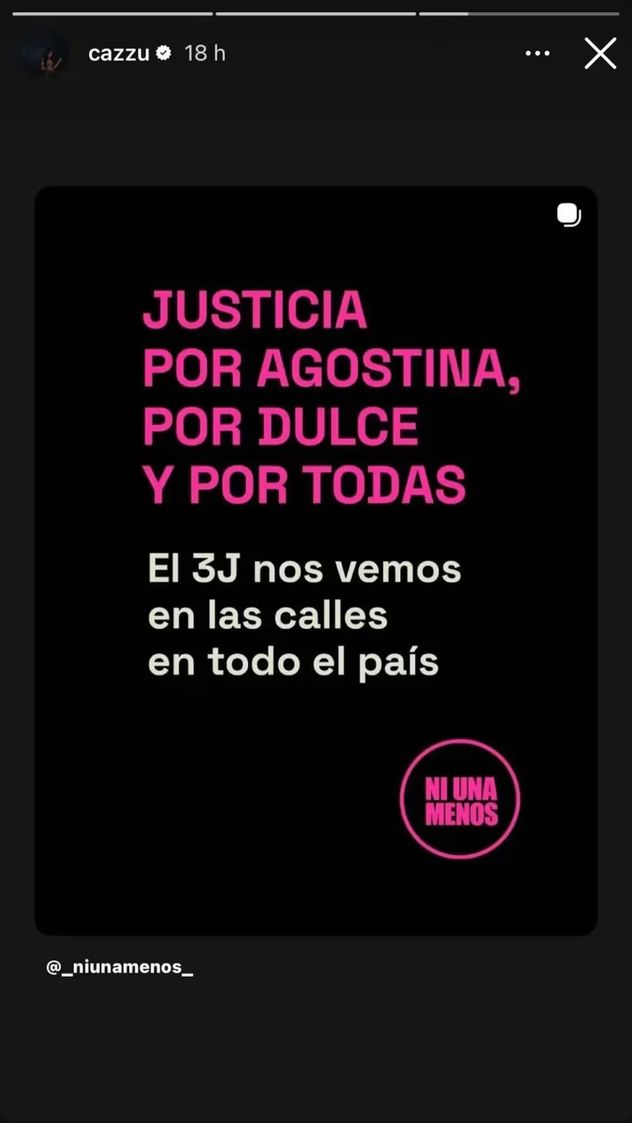 Justicia por Agostina Vega y Dulce Candia: el mensaje de Cazzu en las redes