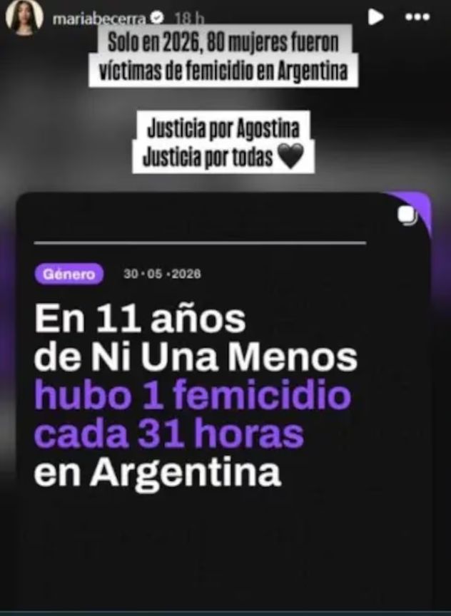 Justicia por Agostina Vega y Dulce Candia: el mensaje de María Becerra en las redes
