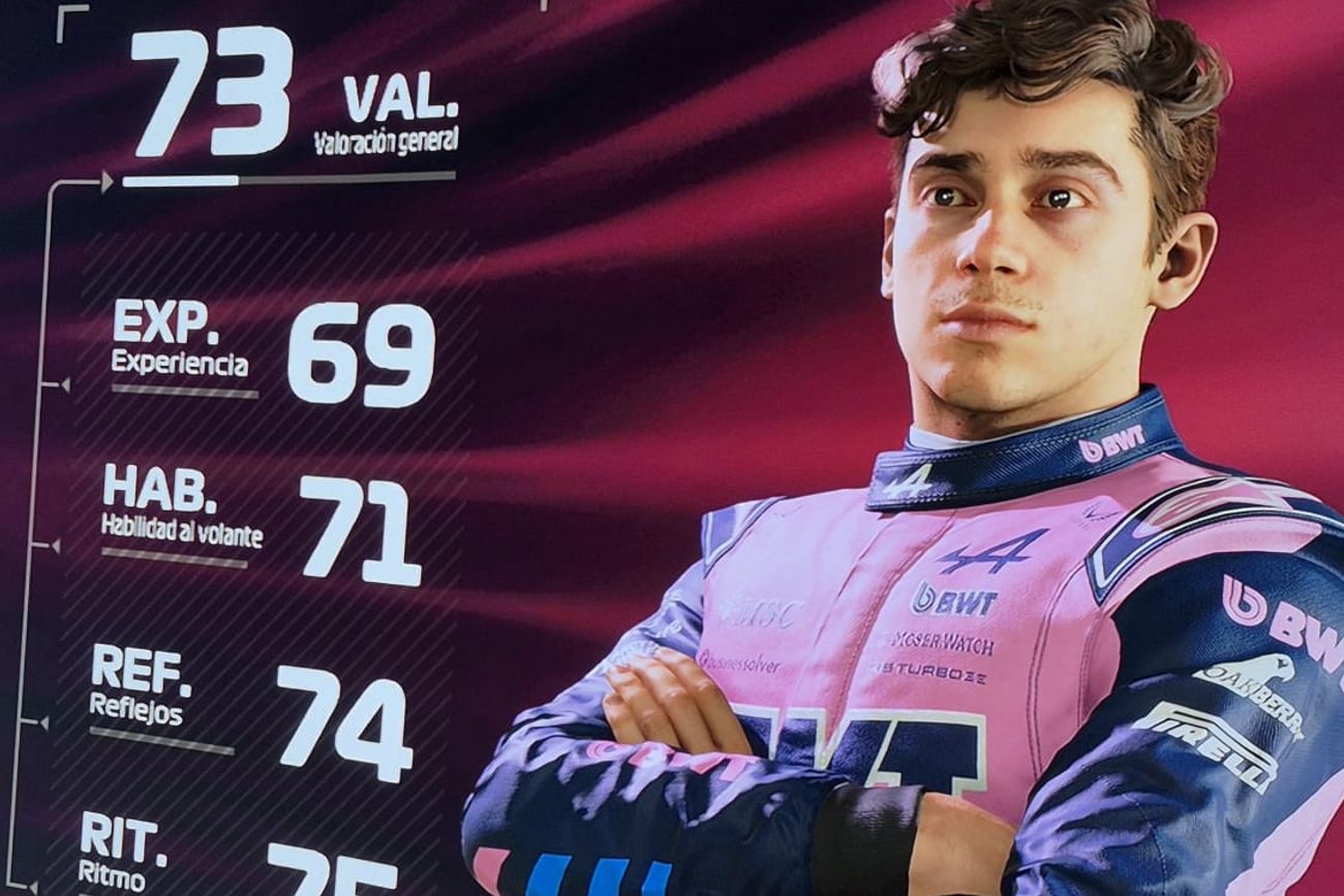 Franco Colapinto en el videojuego de la Fórmula 1. 